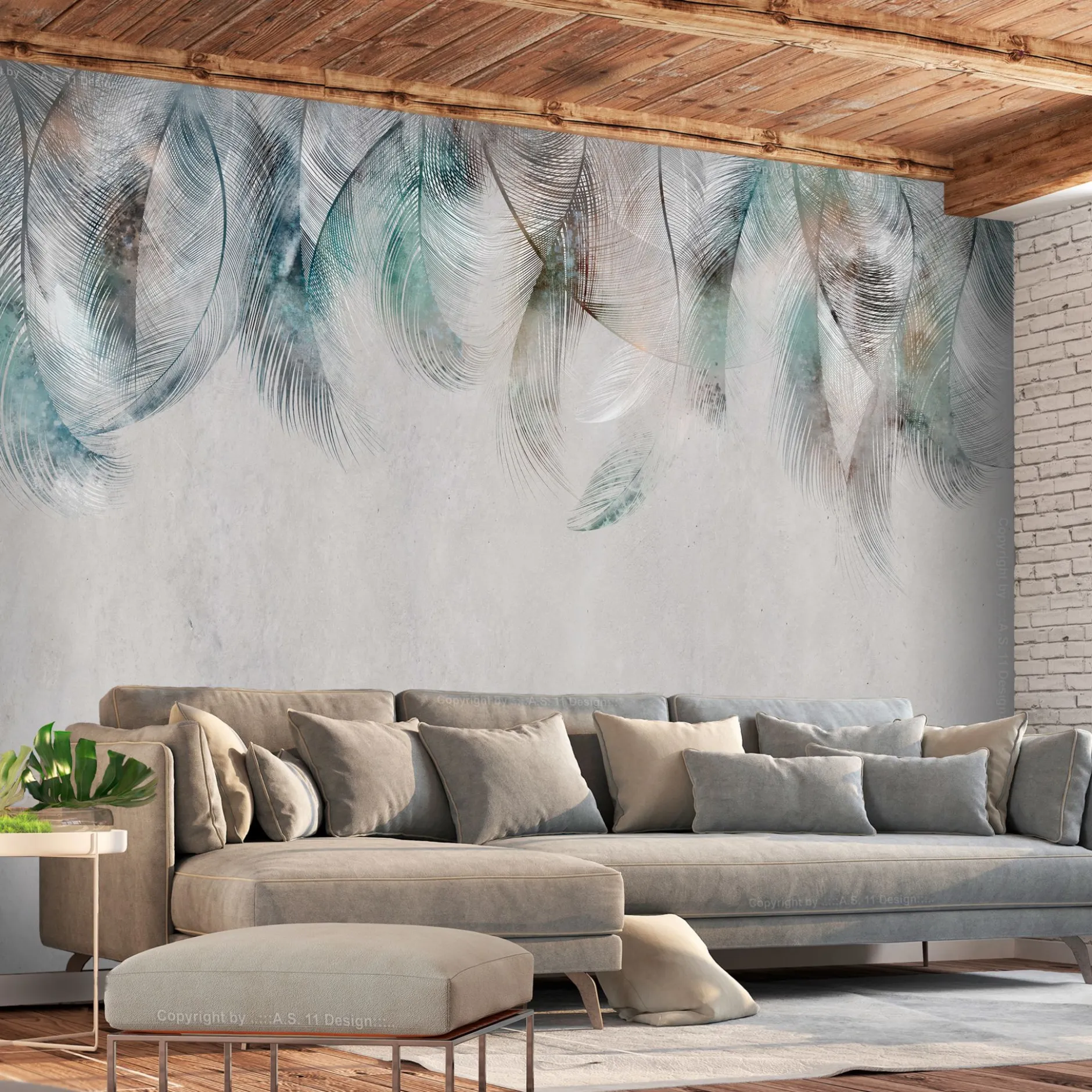 Tapete 'Colourful Feathers'