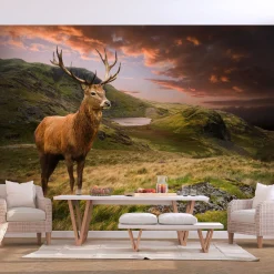 Tapete 'Deer on Hill'