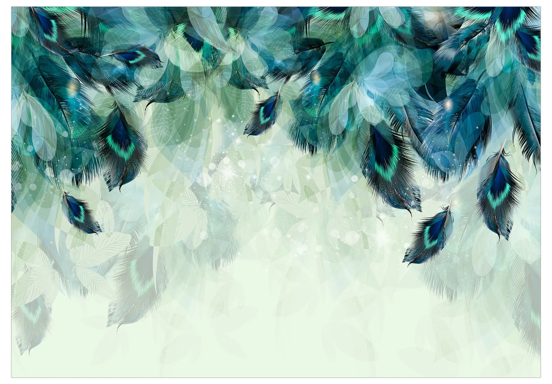 Tapete 'Emerald Feathers'