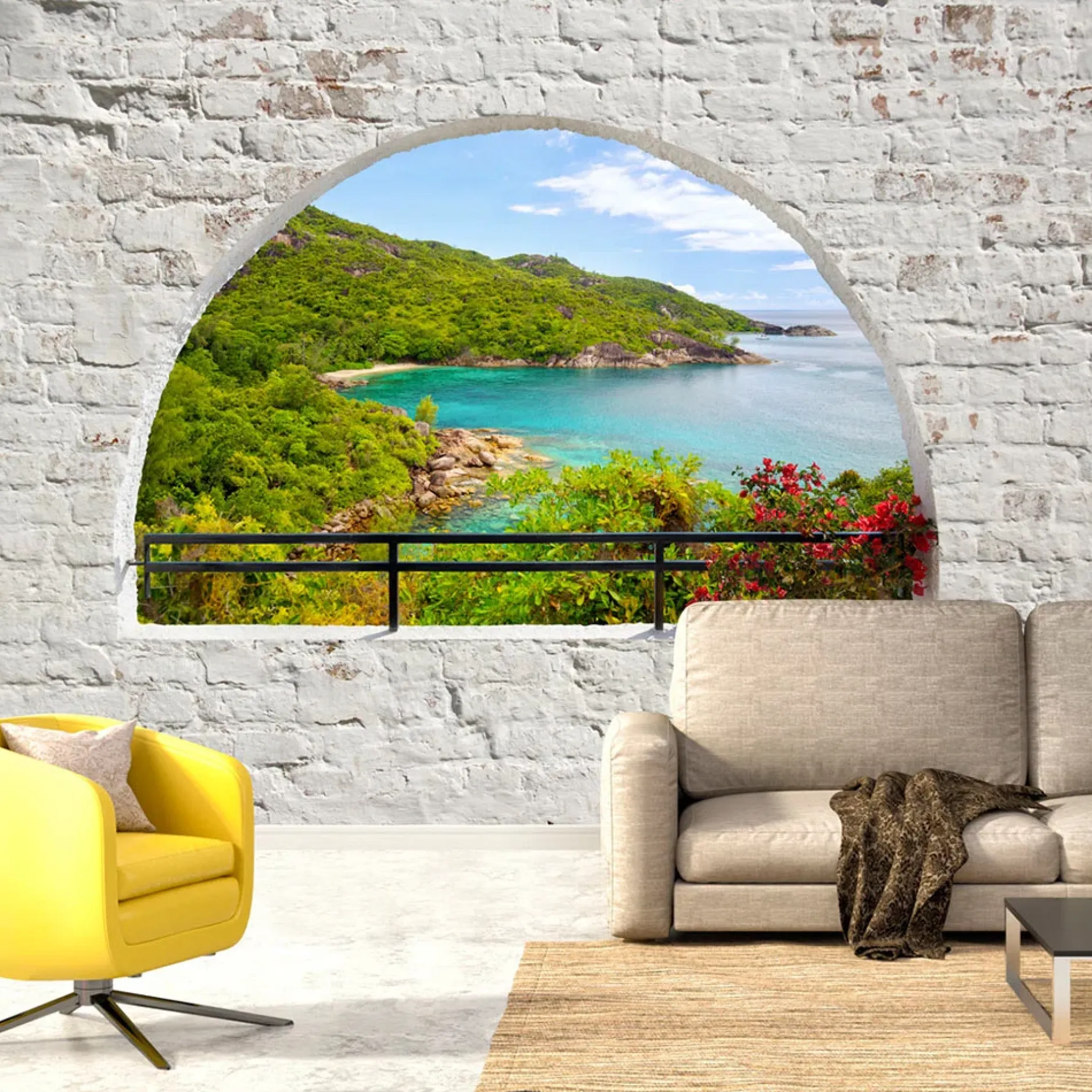 Tapete 'Fenster zum Paradies'