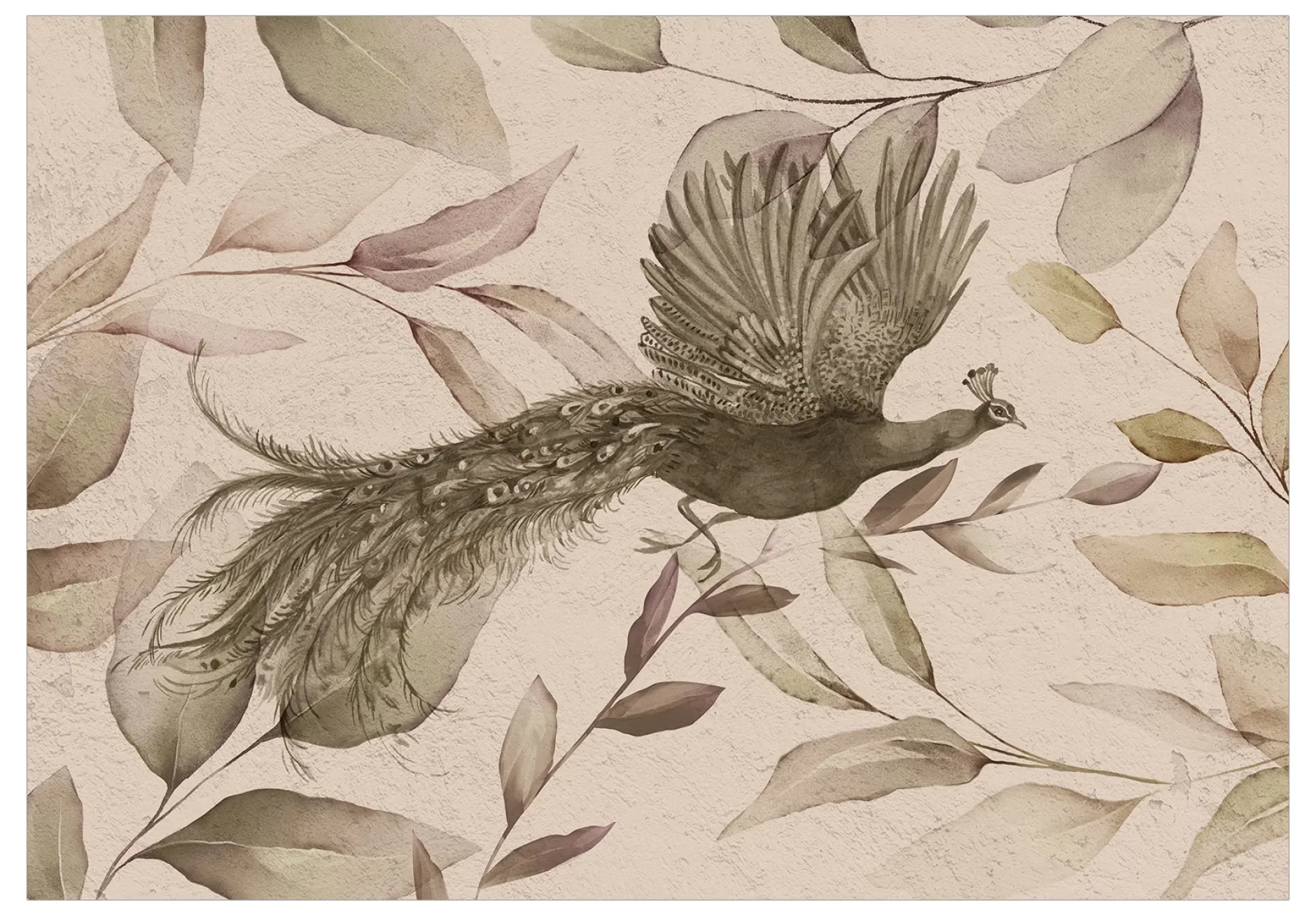 Tapete 'Flight of a Peacock - First Variant'