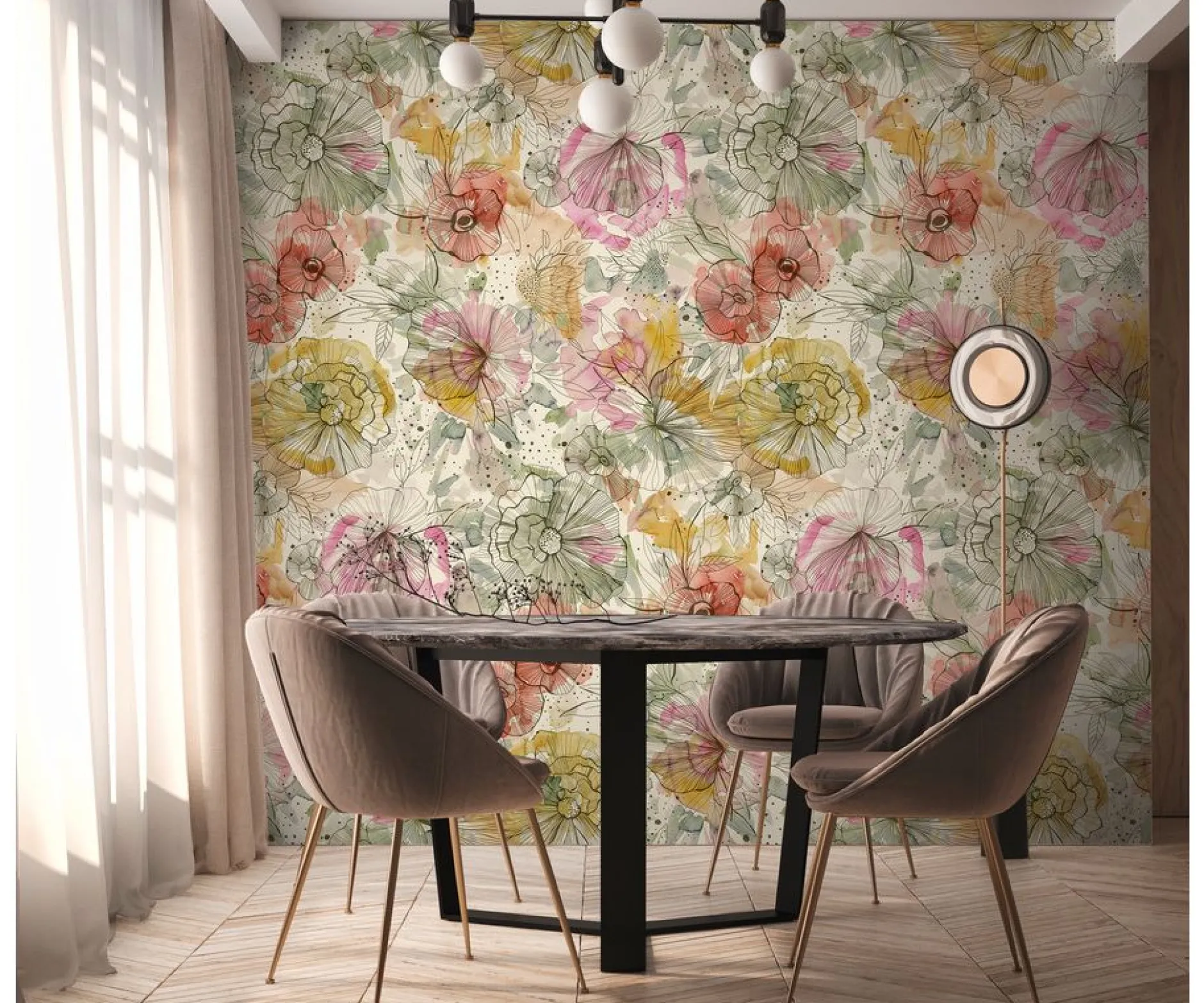 Tapete 'Floral Fusion' 159x280cm