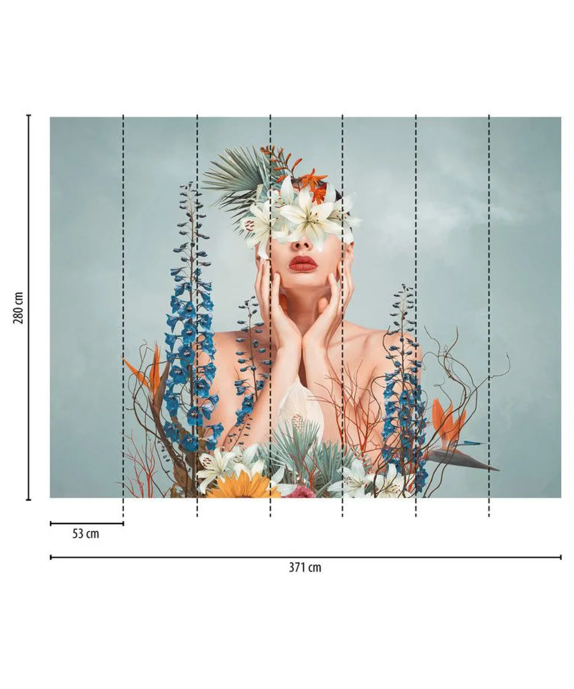 Tapete 'Floral Muse' 371x280cm