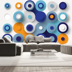 Tapete 'Geometry Of Blue Wheels'