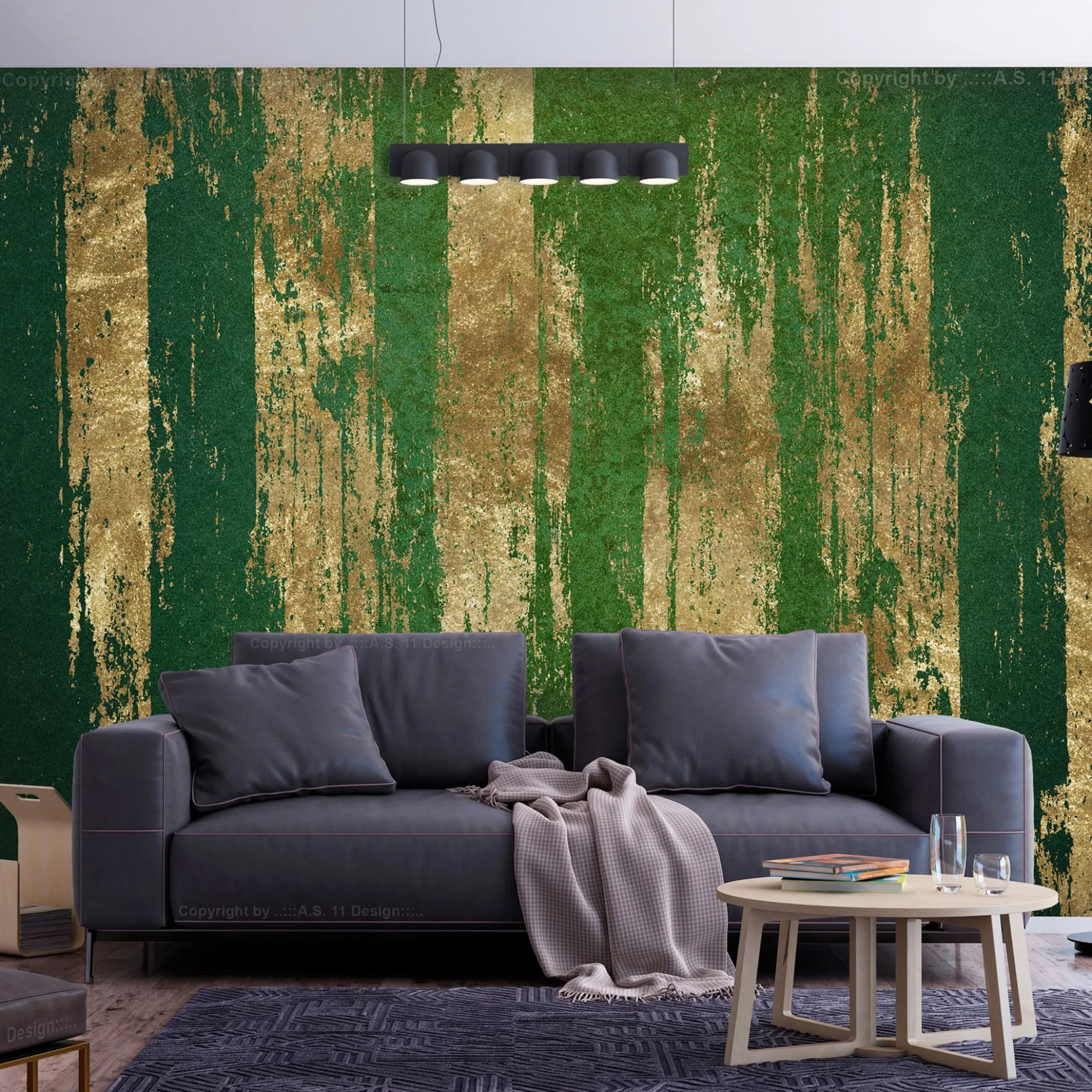 Tapete 'Golden-Green Expression'