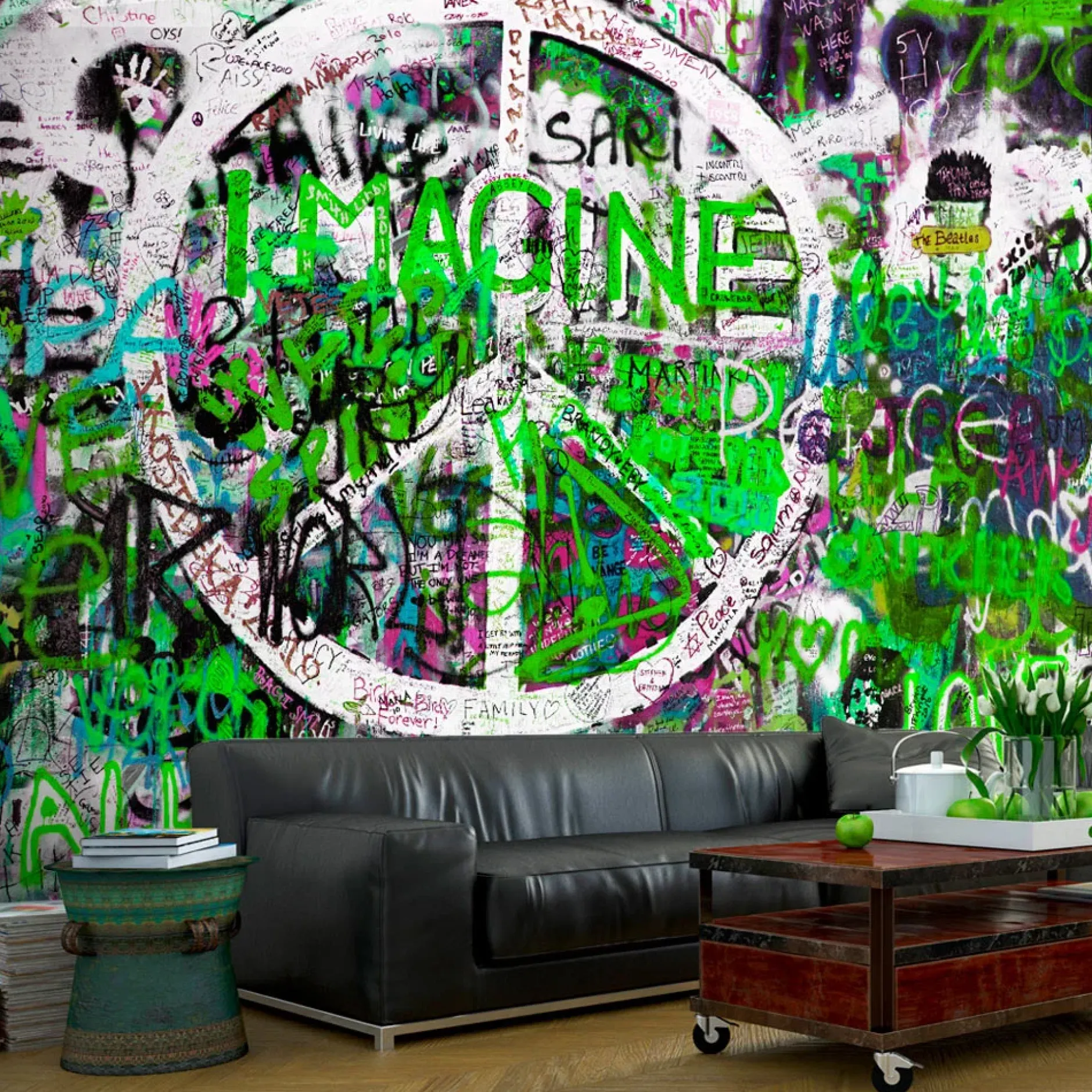 Tapete 'Green Graffiti'