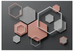 Tapete 'Hexagon Plan'