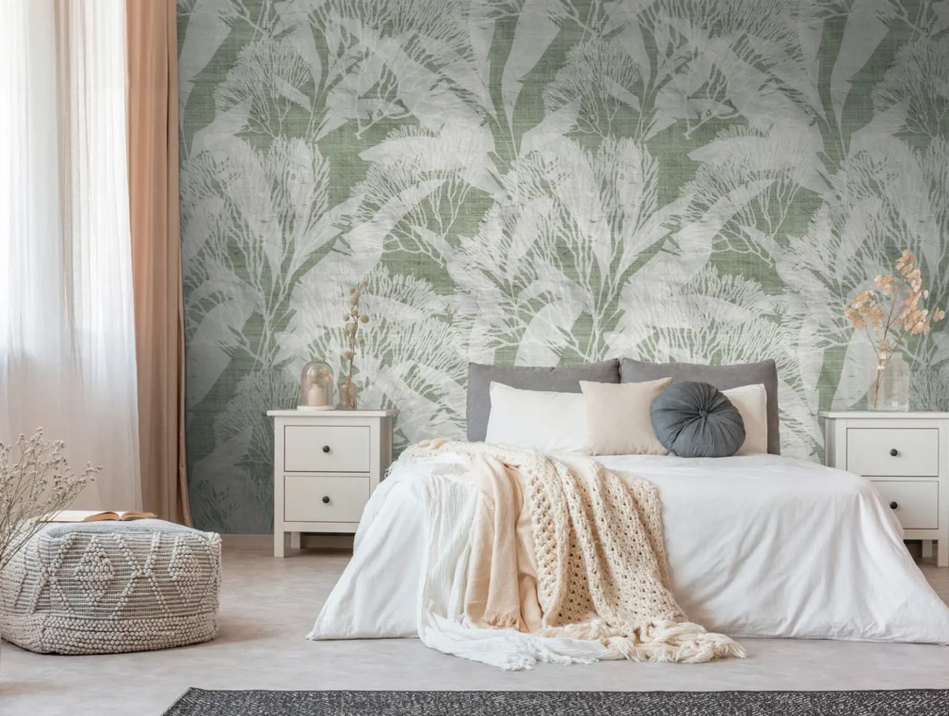 Tapete 'Leafy Serenity' 159x280cm