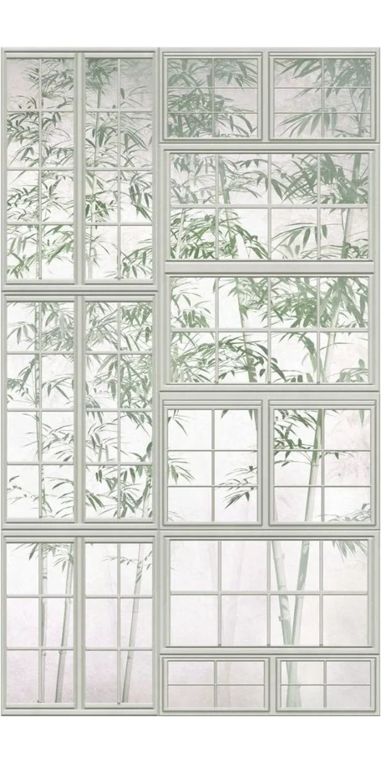 Tapete 'Leafy Windows' 159x280cm