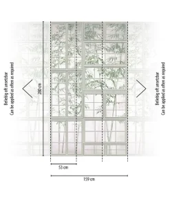 Tapete 'Leafy Windows' 159x280cm