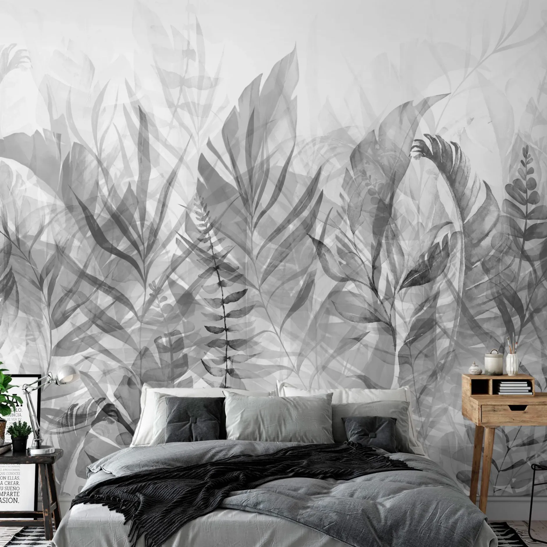 Tapete 'Magic Grove (Black and White)'