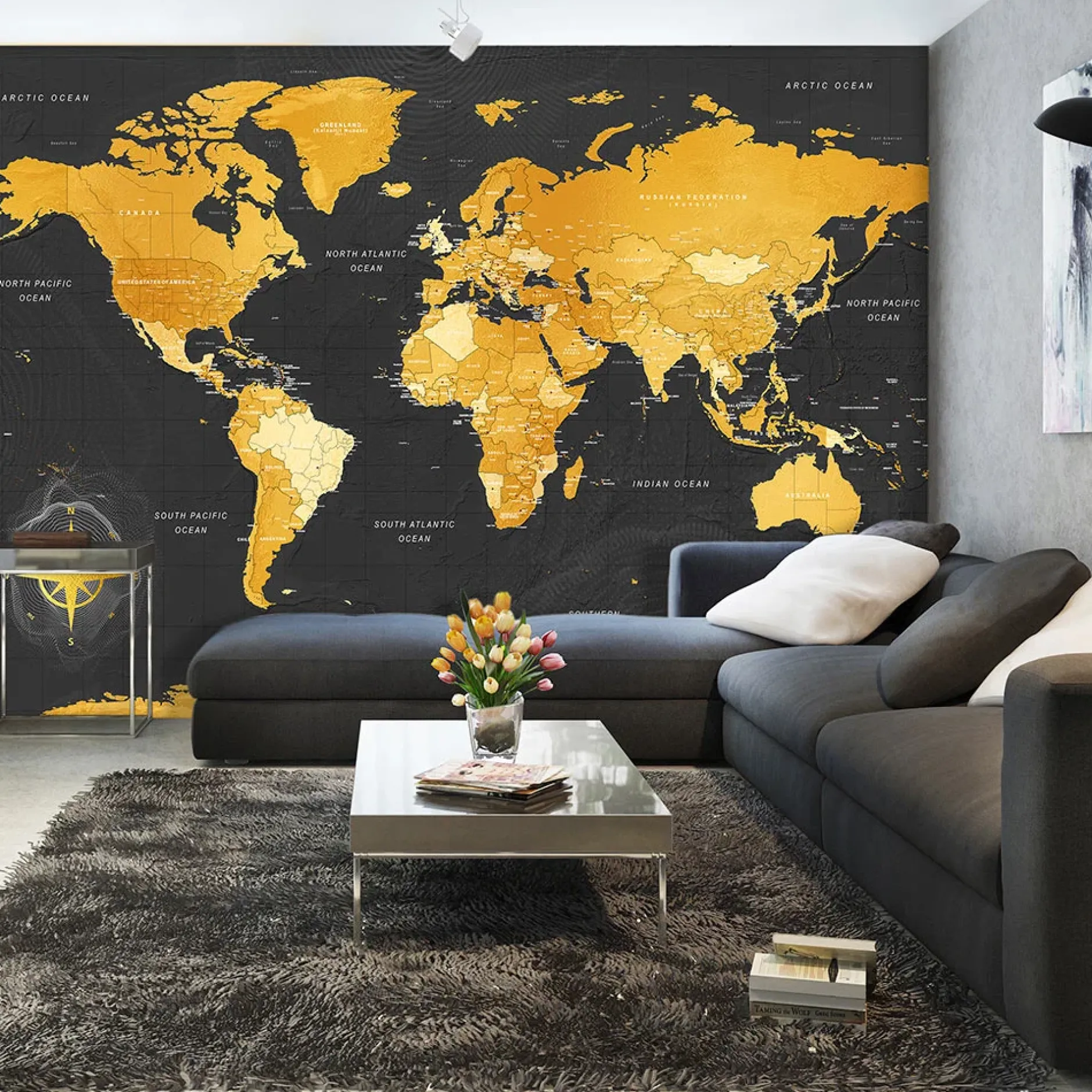 Tapete 'Map: Golden World'
