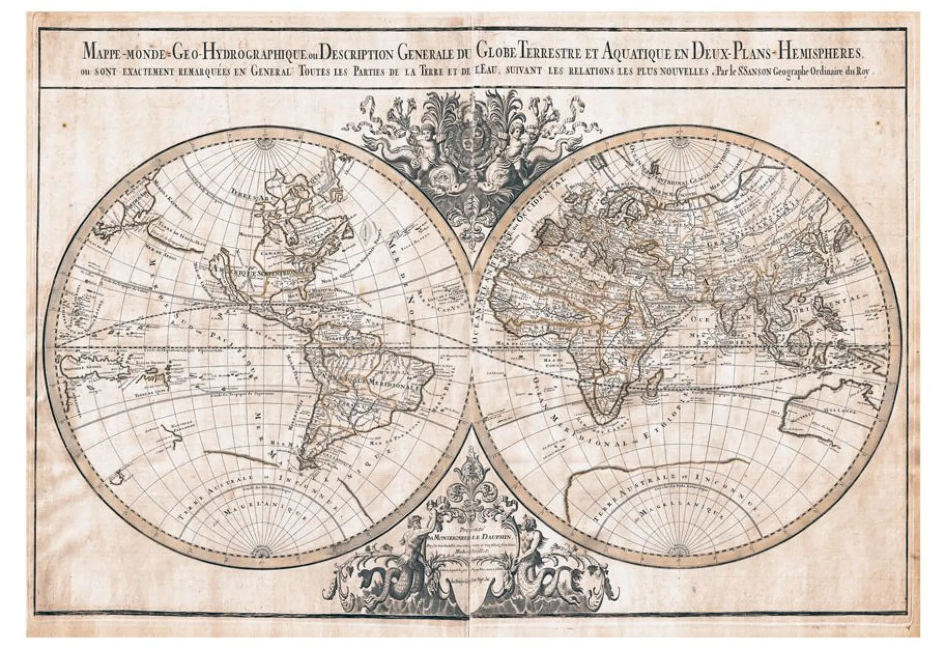 Tapete 'Mappe - Monde Geo - Hydrographique'