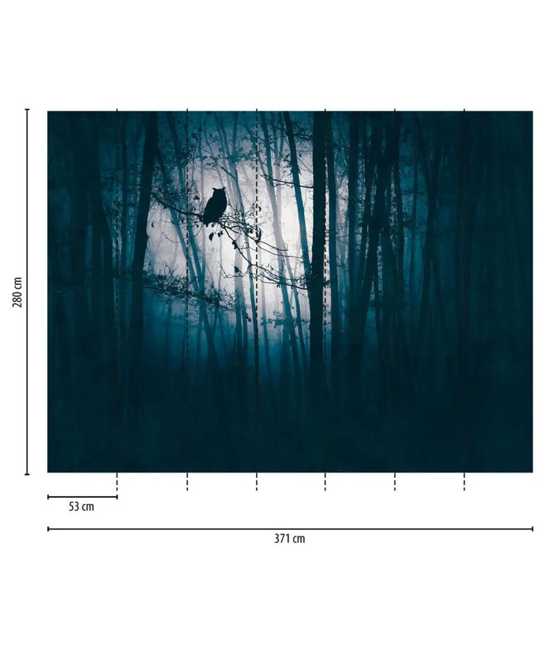 Tapete 'Midnight Woods' 371x280cm
