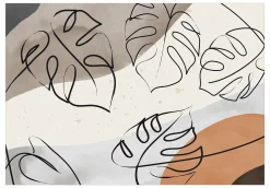 Tapete 'Minimalistic Monstera Leaves'
