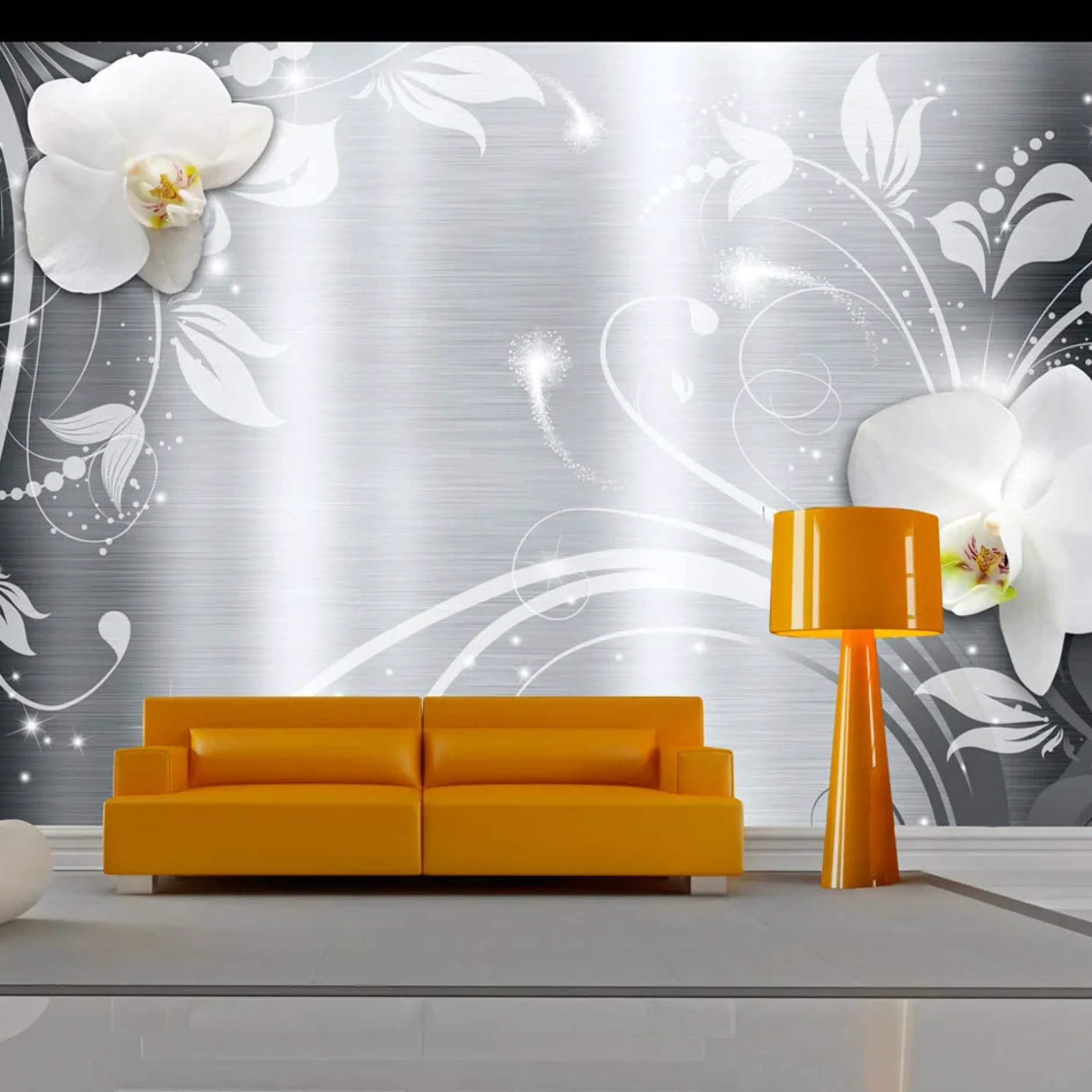 Tapete 'Orchids on steel'