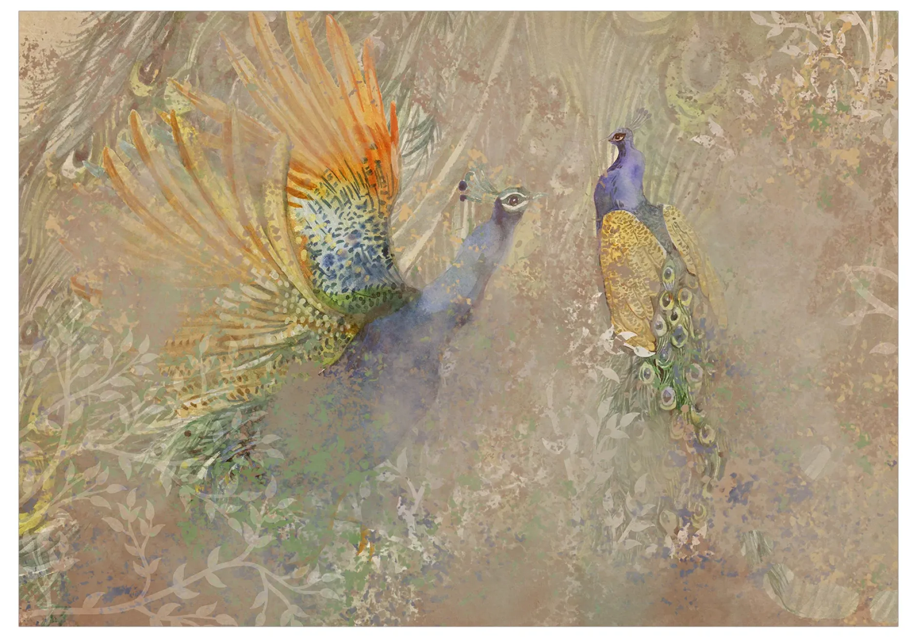 Tapete 'Peacocks Dancing - First Variant'