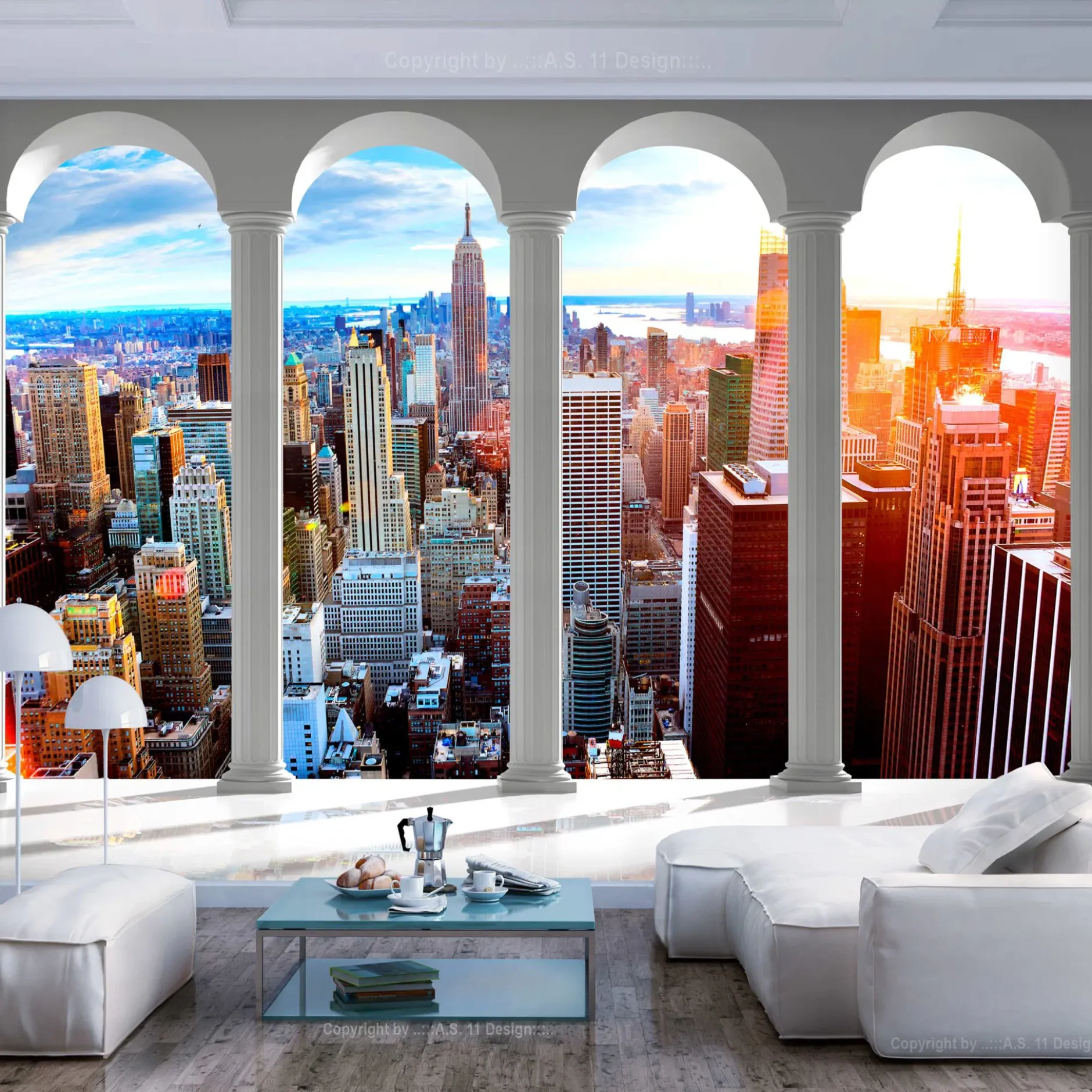 Tapete 'Pillars and New York'