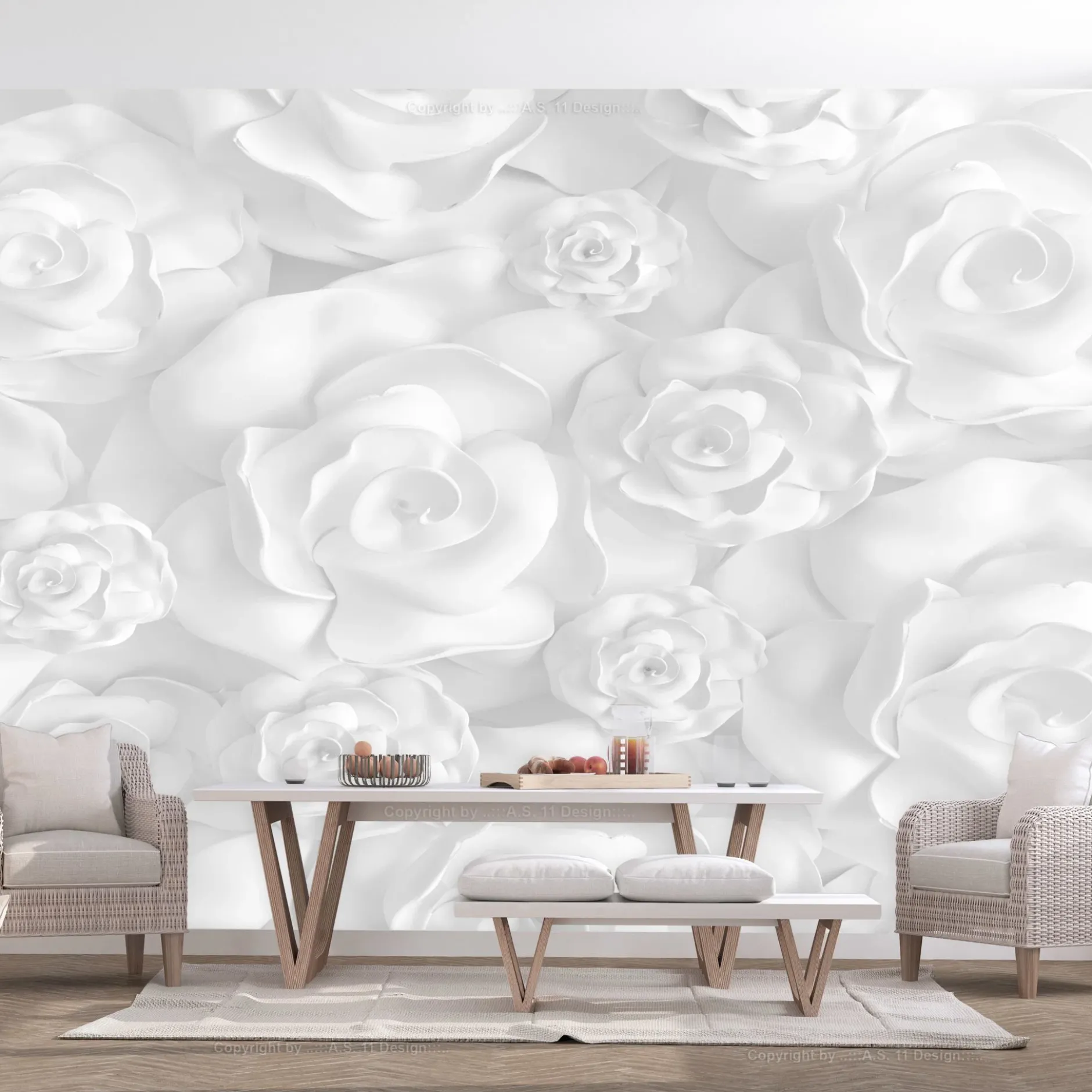 Tapete 'Plaster Flowers'