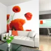 Tapete 'Poppies on the wihite background'