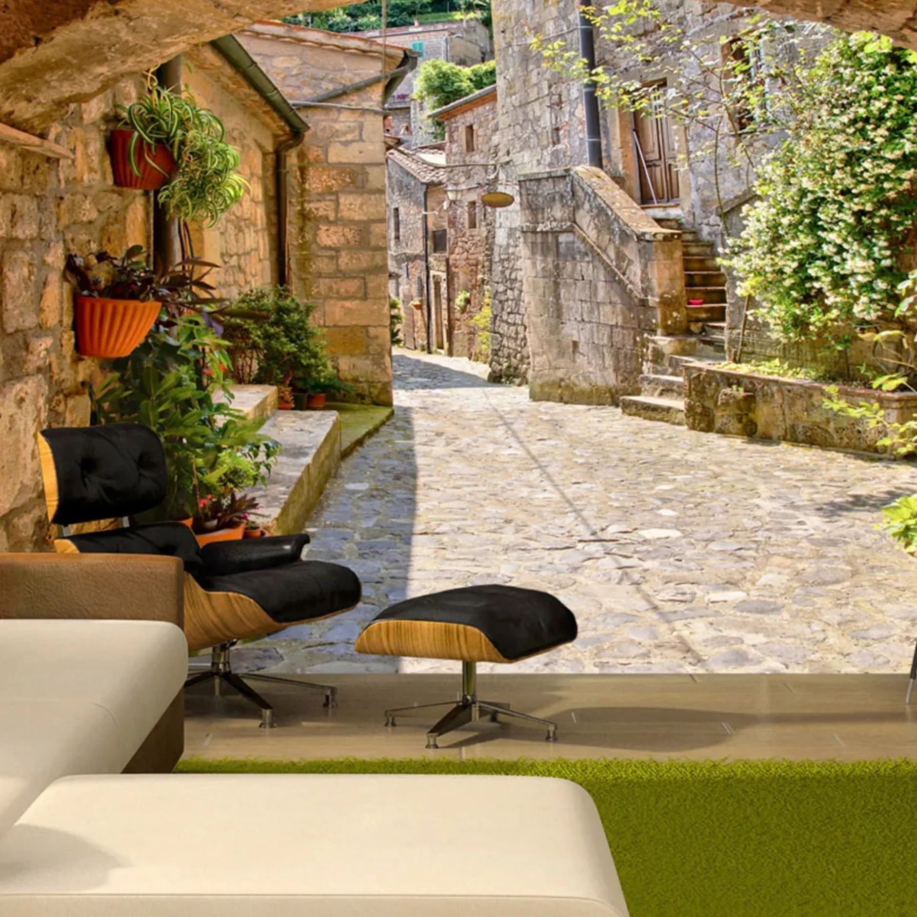 Tapete 'Provincial alley in Tuscany'