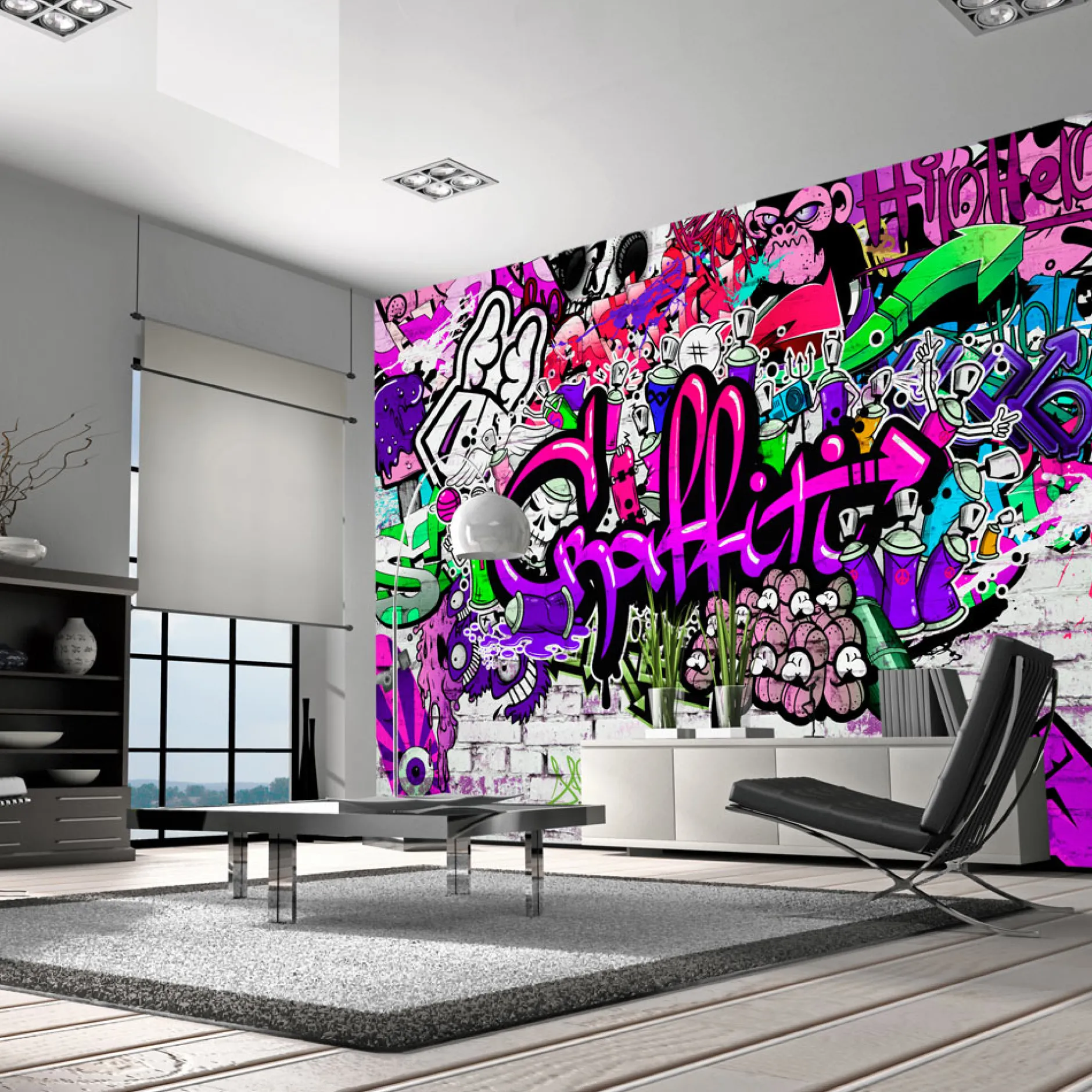 Tapete 'Purple Graffiti'