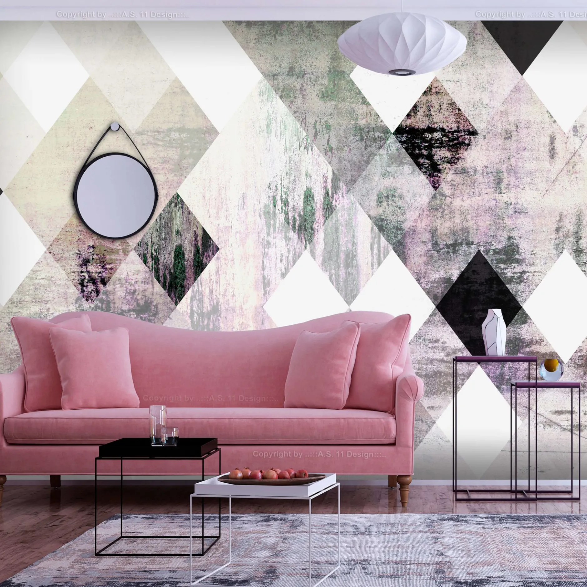Tapete 'Quadrangular Pattern'