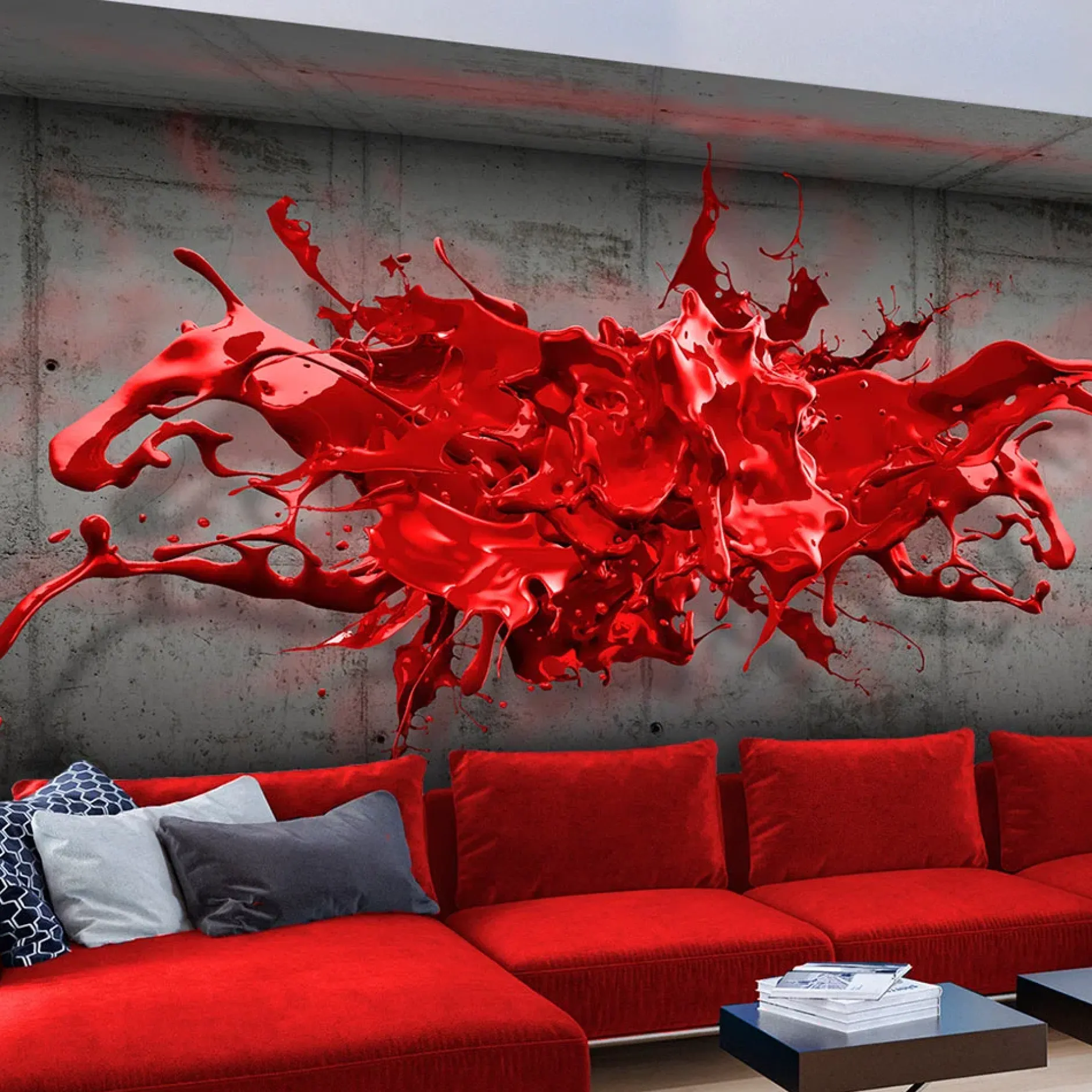 Tapete 'Red Ink Blot'