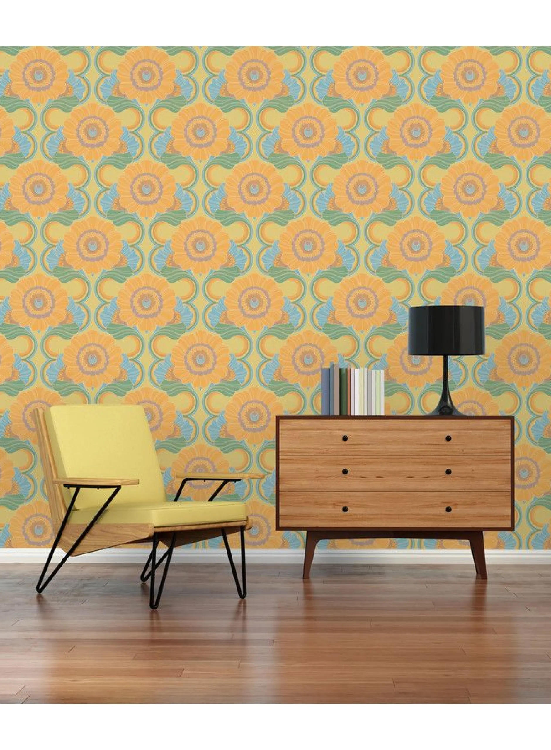 Tapete 'Retro Bloom' 53x850cm