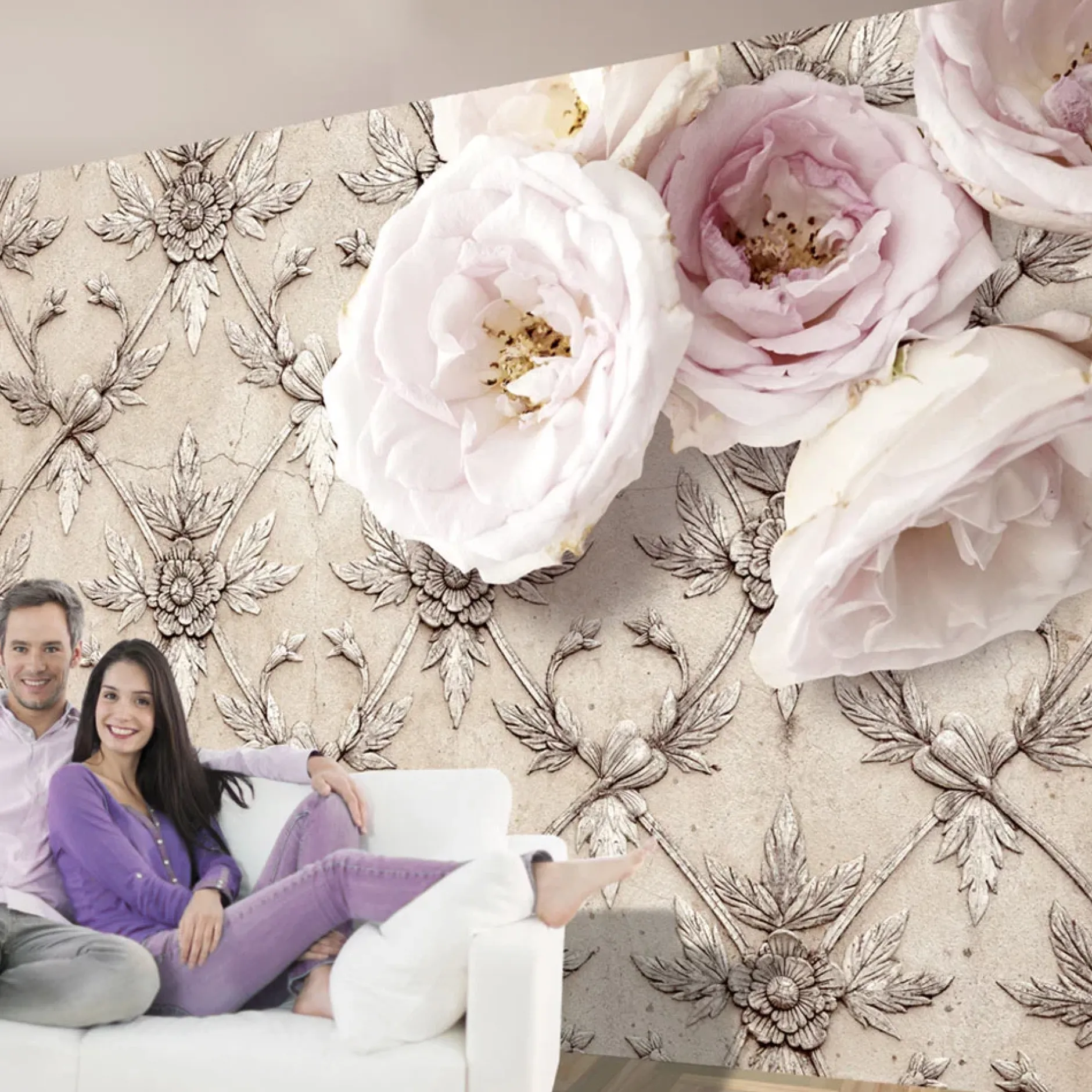 Tapete 'Romantic beige'