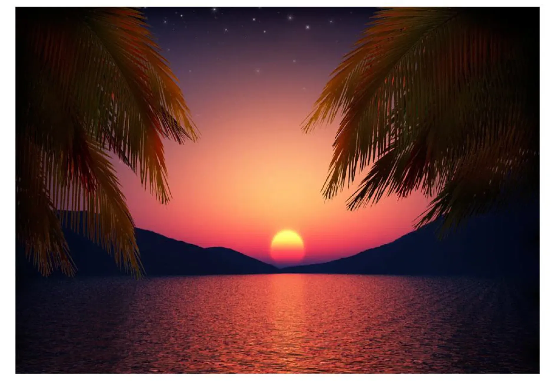 Tapete 'Romantic evening on the beach'