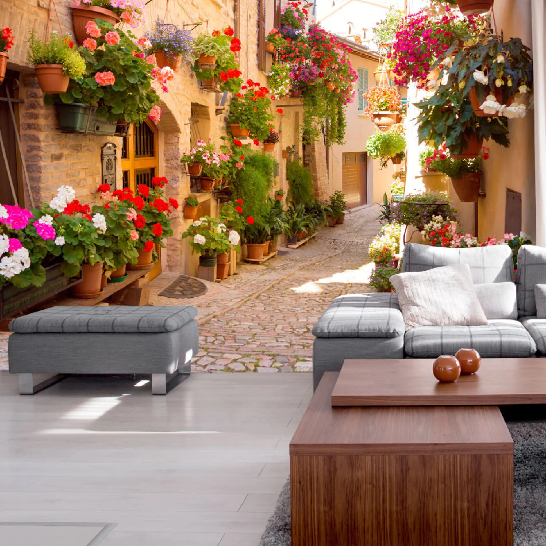 Tapete 'The Alley in Spello (Italy)'