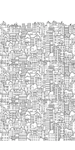 Tapete 'Urban Sketch' 159x280cm