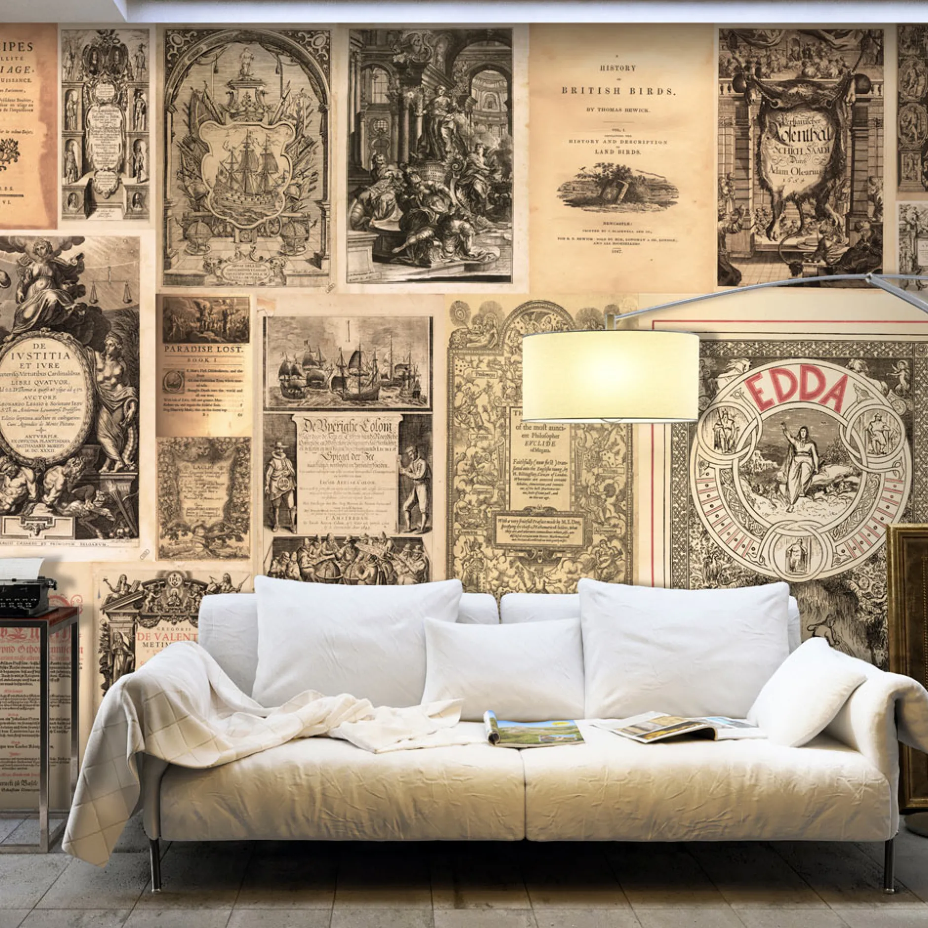 Tapete 'Vintage Books'