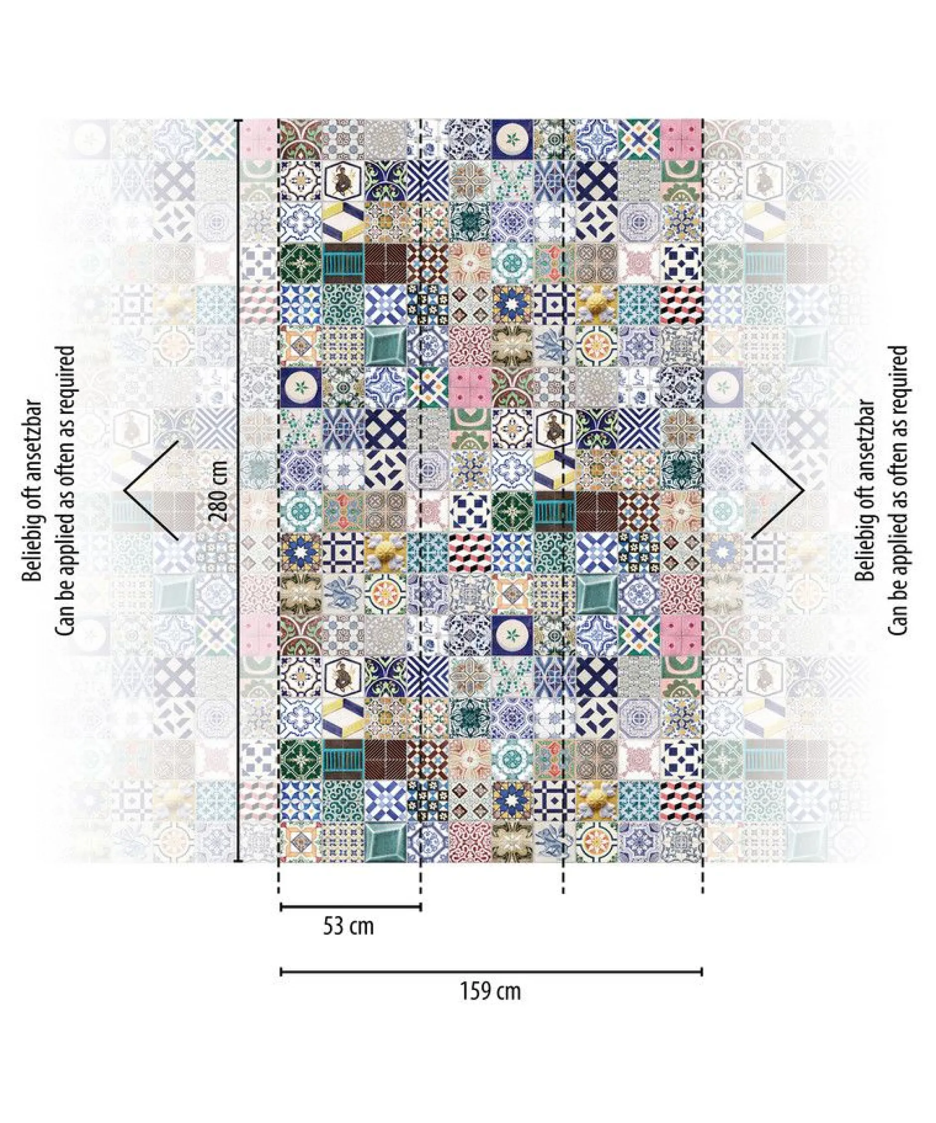 Tapete 'Vintage Scroll' 159x280cm