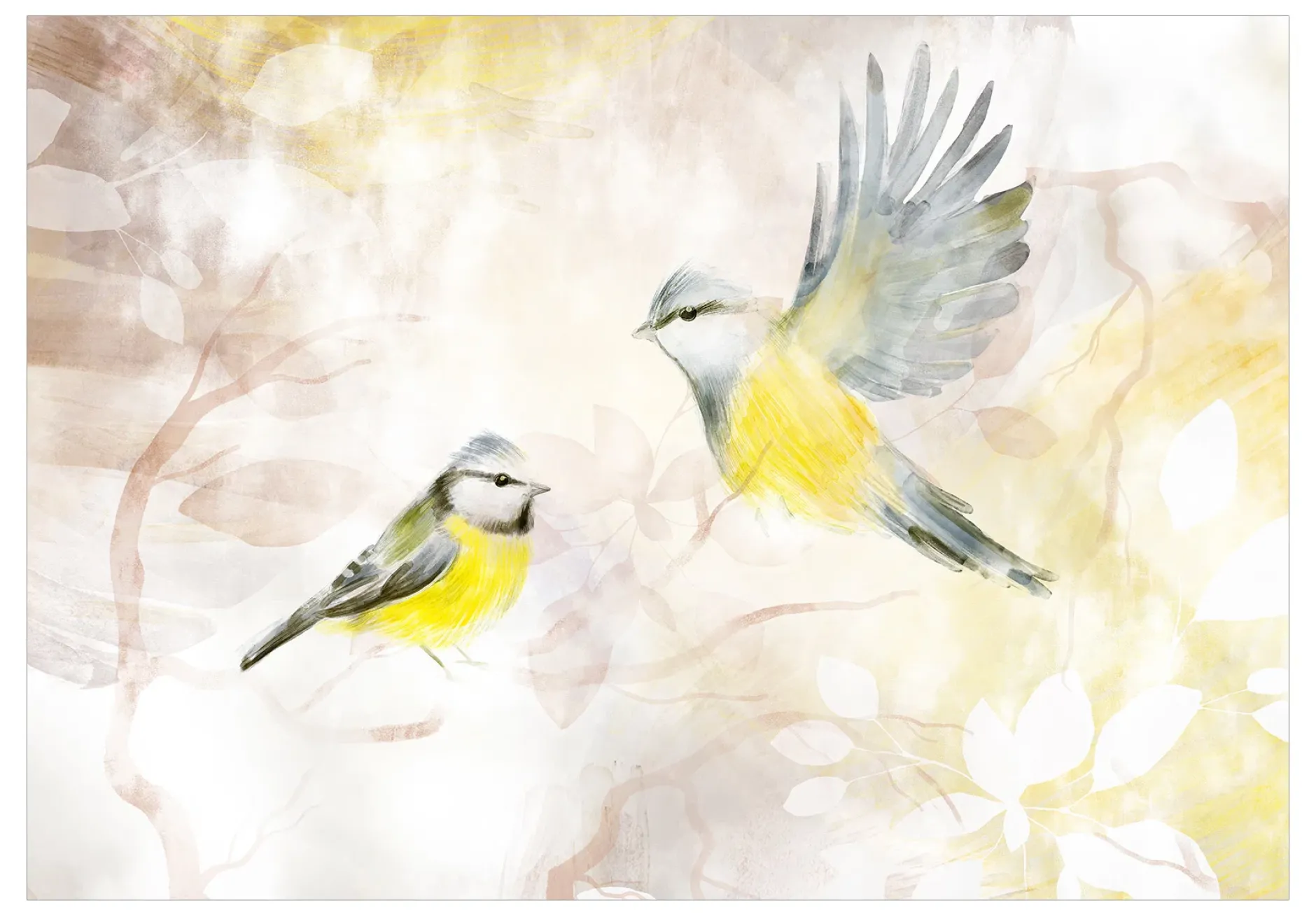 Tapete 'Watercolor Tit - Third Variant'