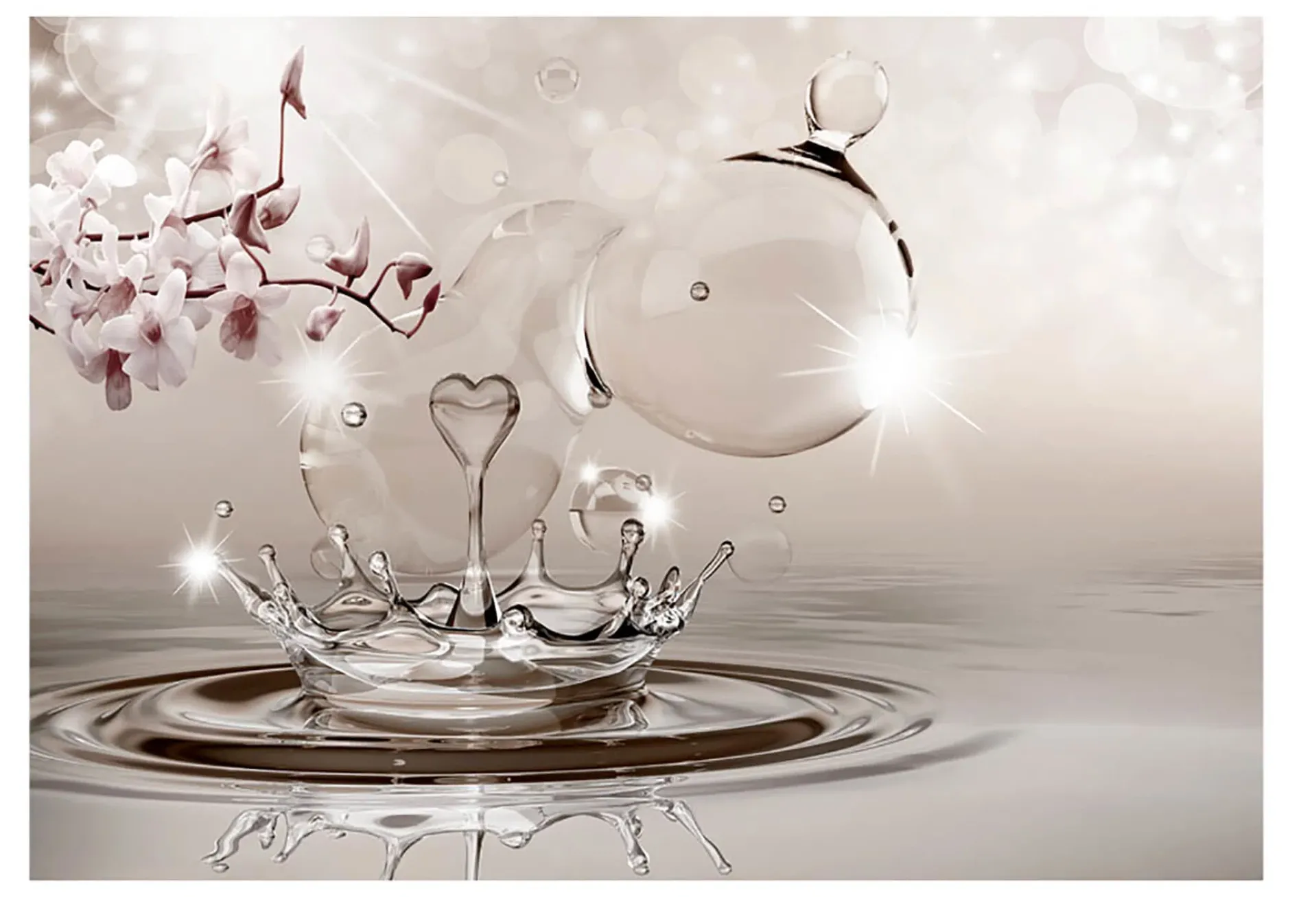 Tapete 'Water Drop Heart'