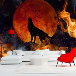 Tapete 'Wolf on Fire'