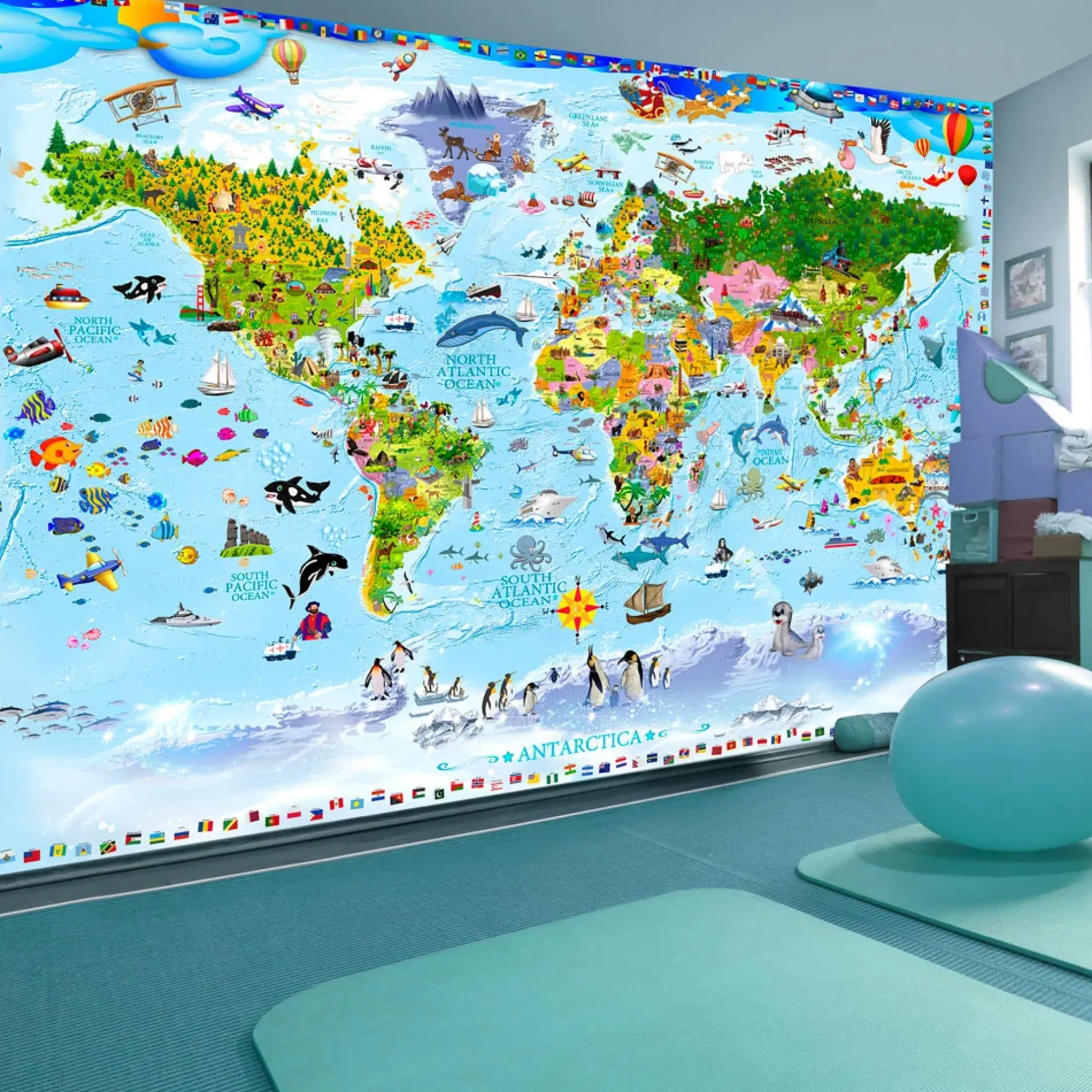 Tapete 'World Map for Kids'