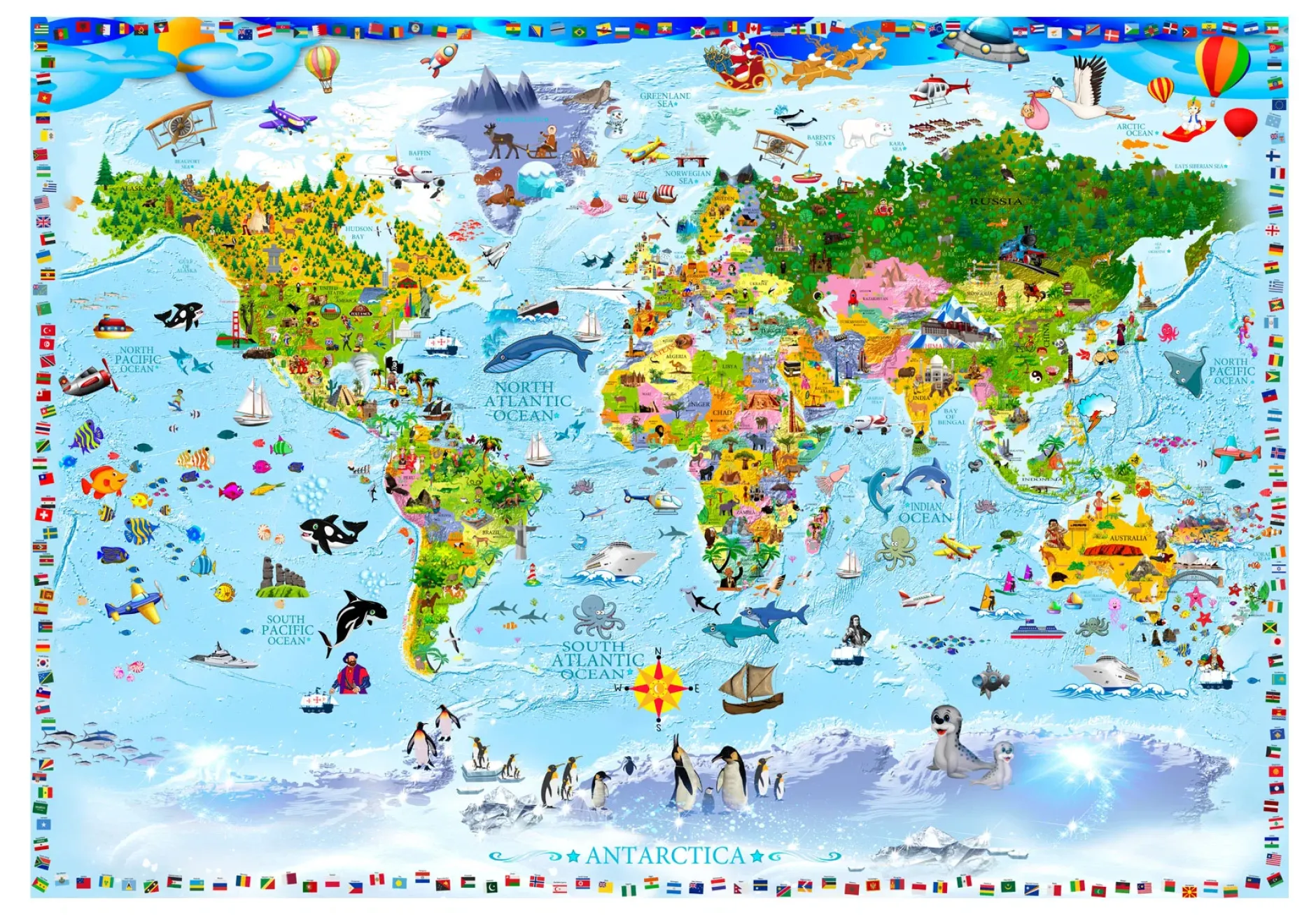 Tapete 'World Map for Kids'