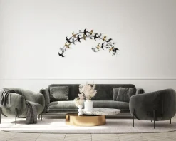 Wanddeko Metall 'Ankunft der Schwalben' 128x60x9cm