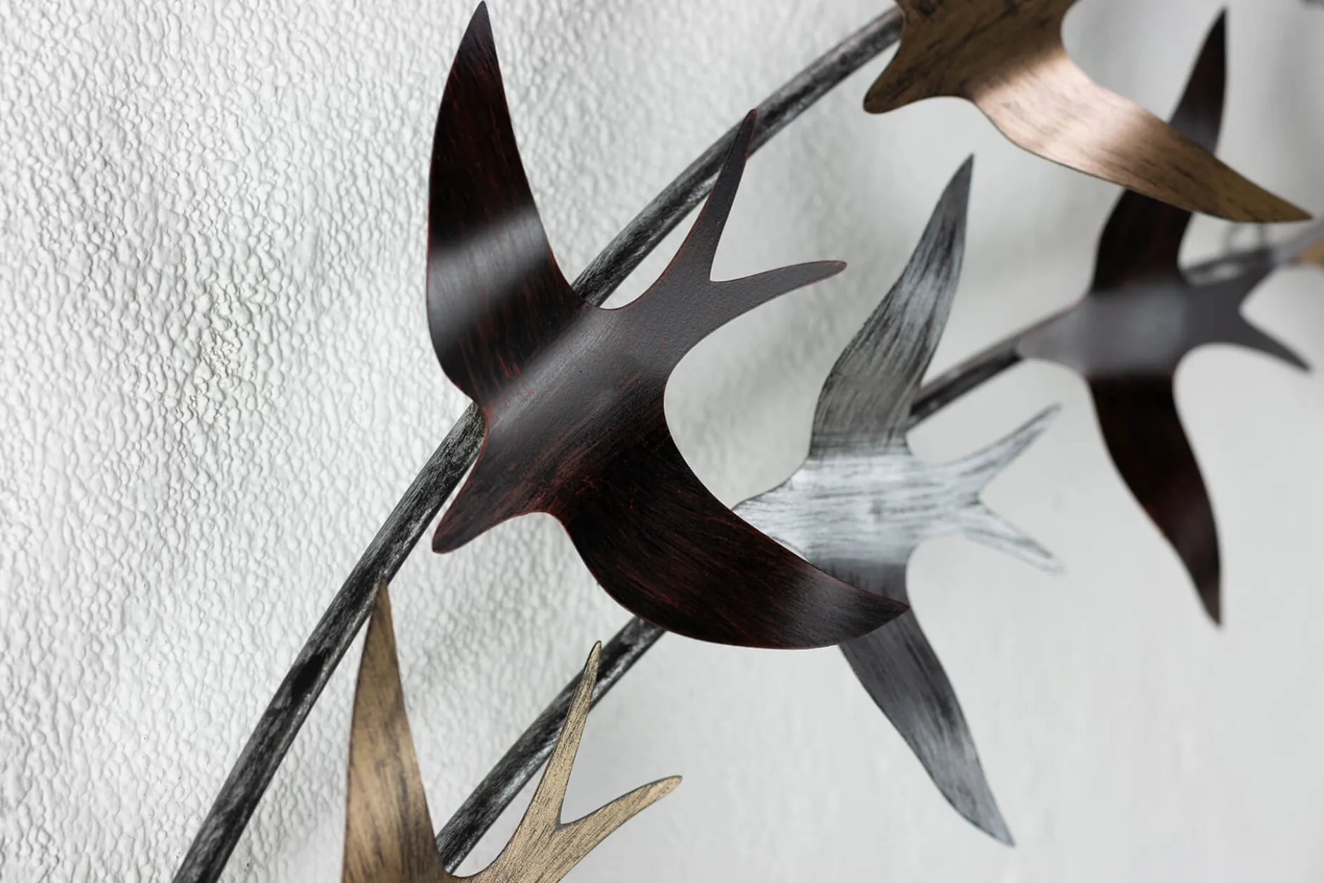 Wanddeko Metall 'Ankunft der Schwalben' 128x60x9cm