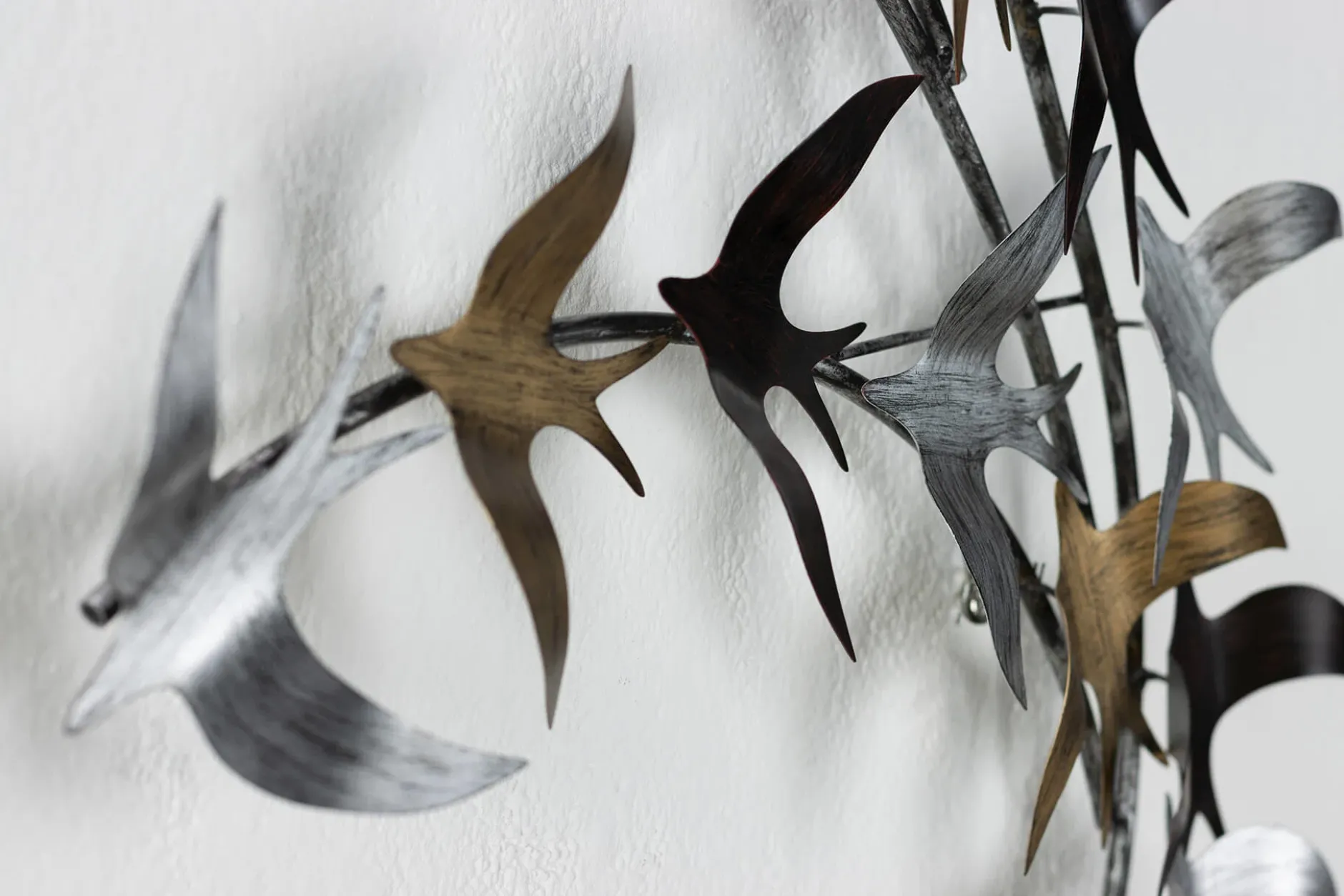 Wanddeko Metall 'Ankunft der Schwalben' 128x60x9cm