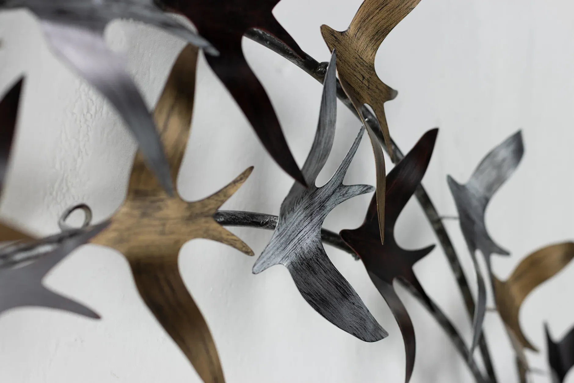 Wanddeko Metall 'Ankunft der Schwalben' 128x60x9cm
