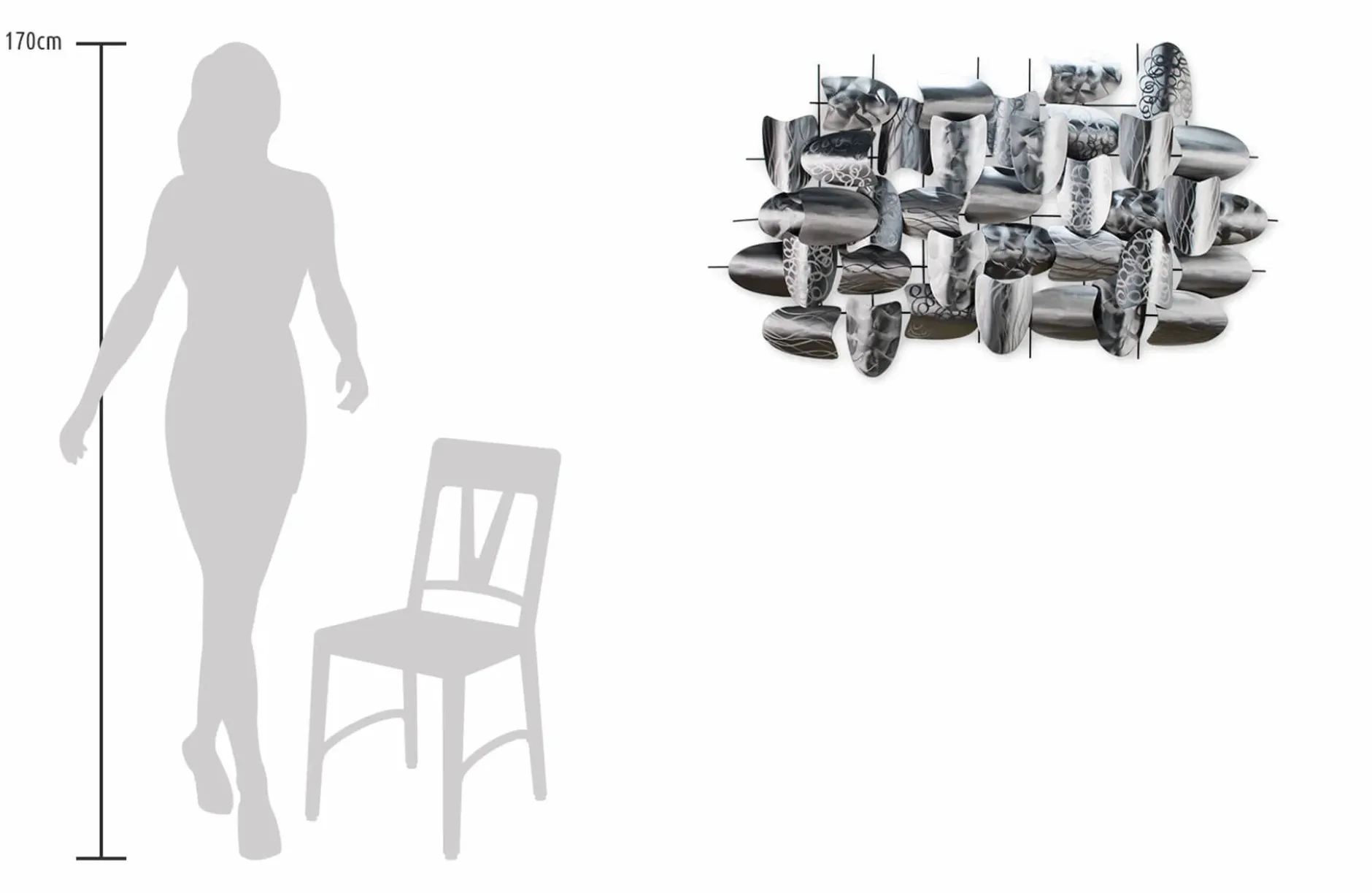 Wanddeko Metall 'Argent Armour' 128x70x8cm