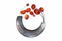 Wanddeko Metall 'Blühende Mohnblumen' 70x62x5cm