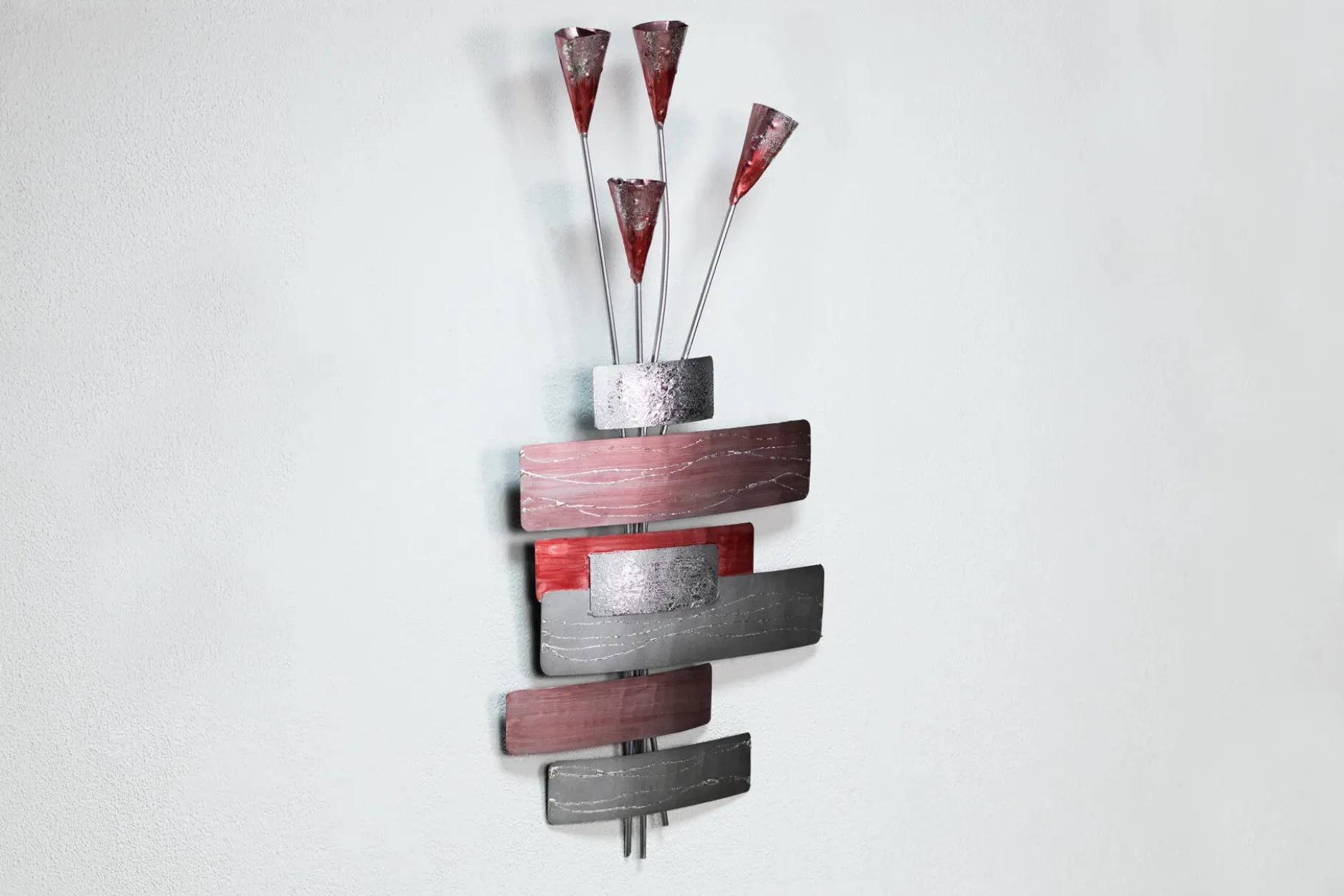Wanddeko Metall 'Blühende Schönheit' 38x80x6cm