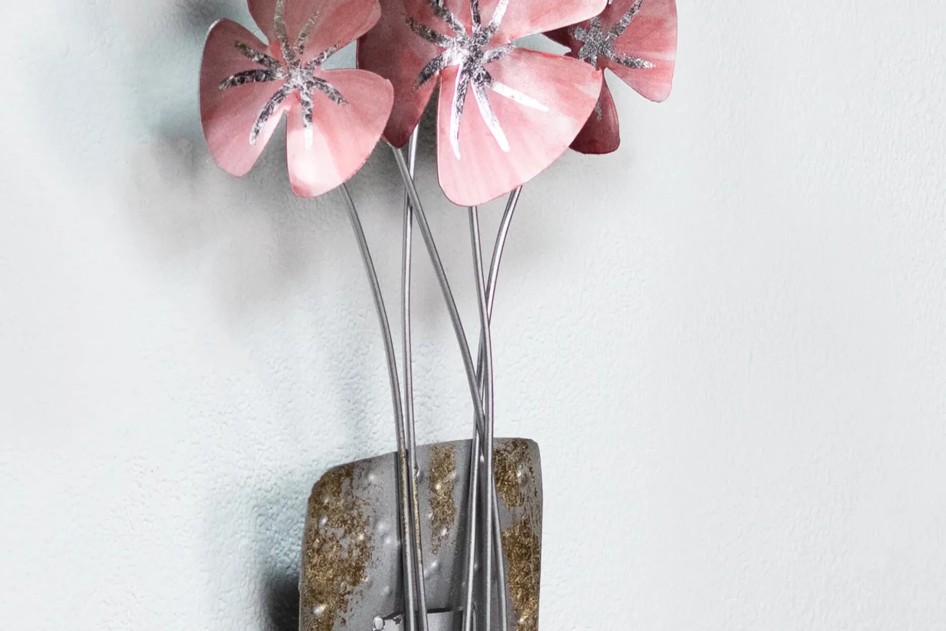 Wanddeko Metall 'Blumengruß' 30x90x4cm
