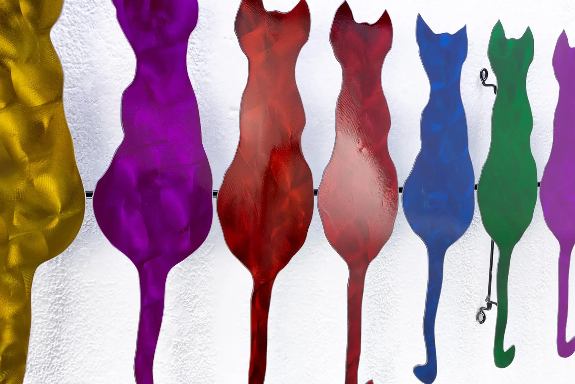 Wanddeko Metall 'Colorful Cats' 116x46x2,5cm