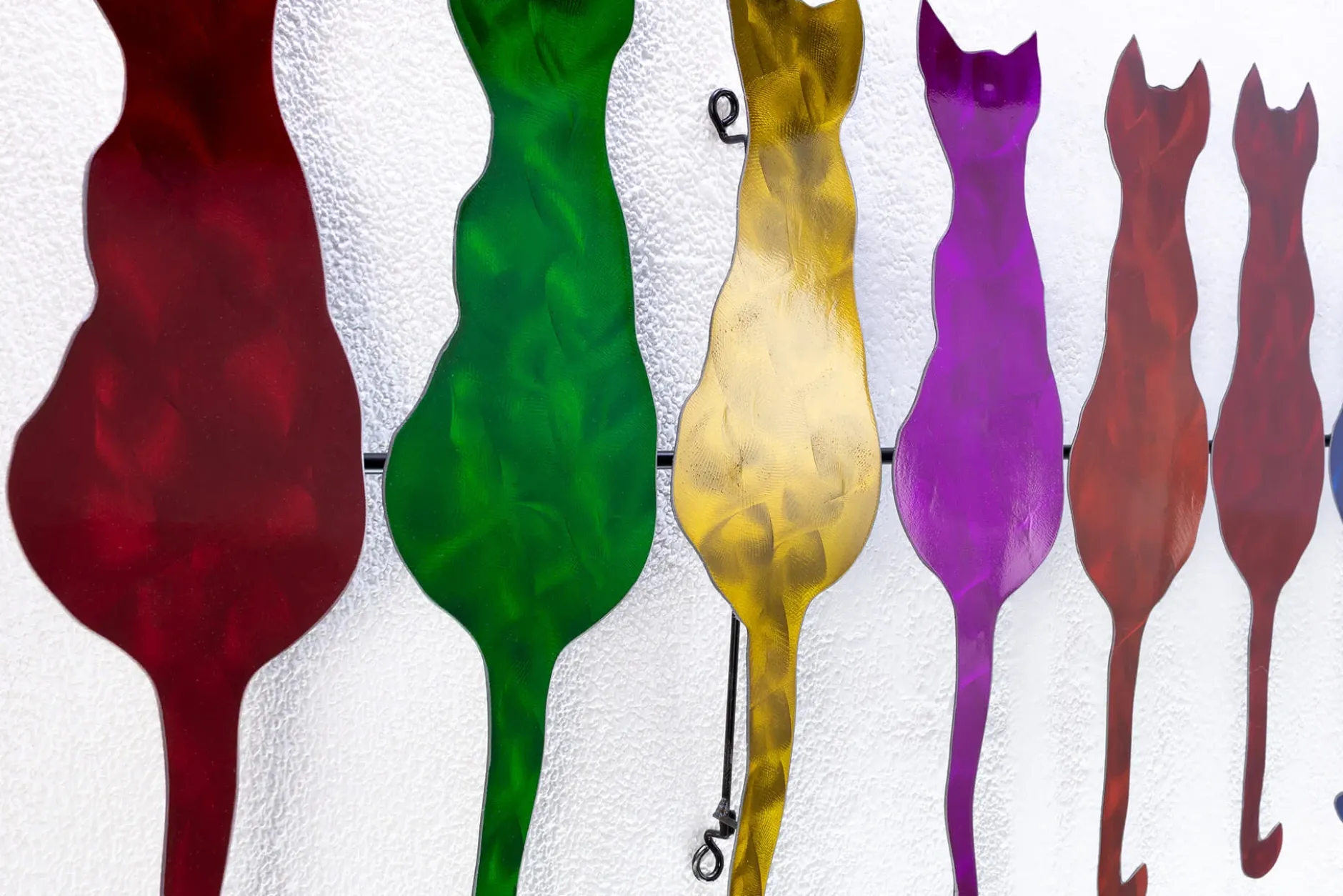 Wanddeko Metall 'Colorful Cats' 116x46x2,5cm